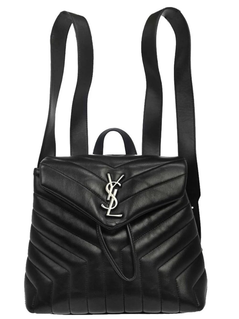 Saint Laurent Black Leather Loulou Backpack